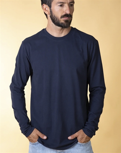 Elsk - Basic Brushed Langarm-T-Shirt - Dark Navy